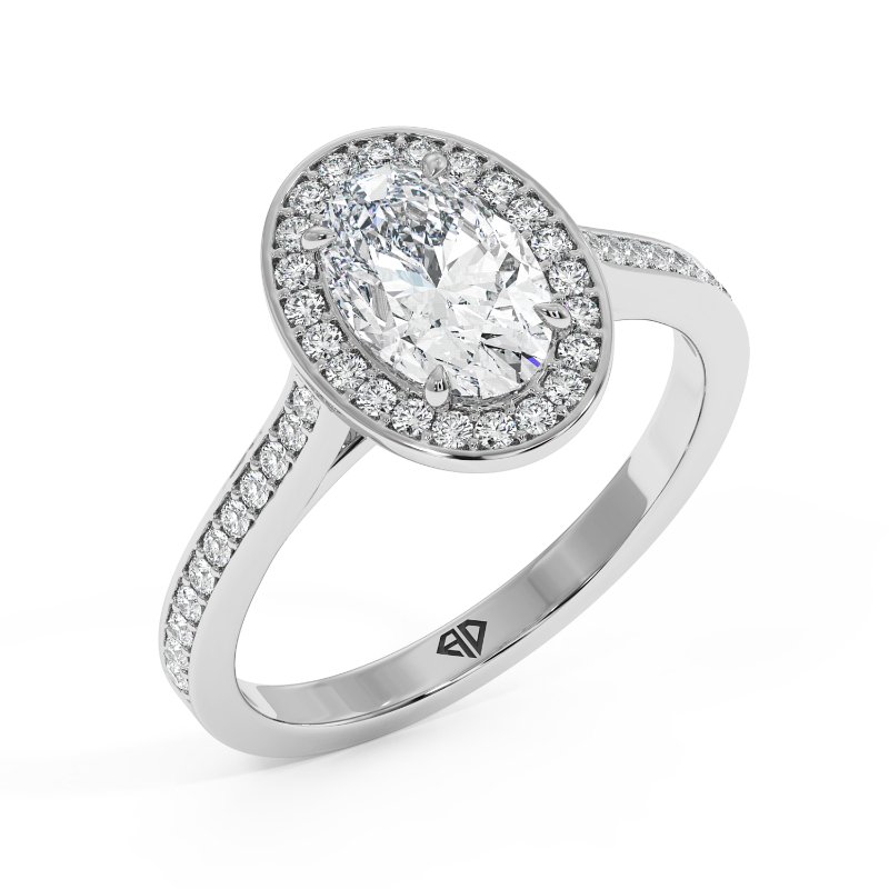 18K White Gold Lucia Halo Engagement Ring