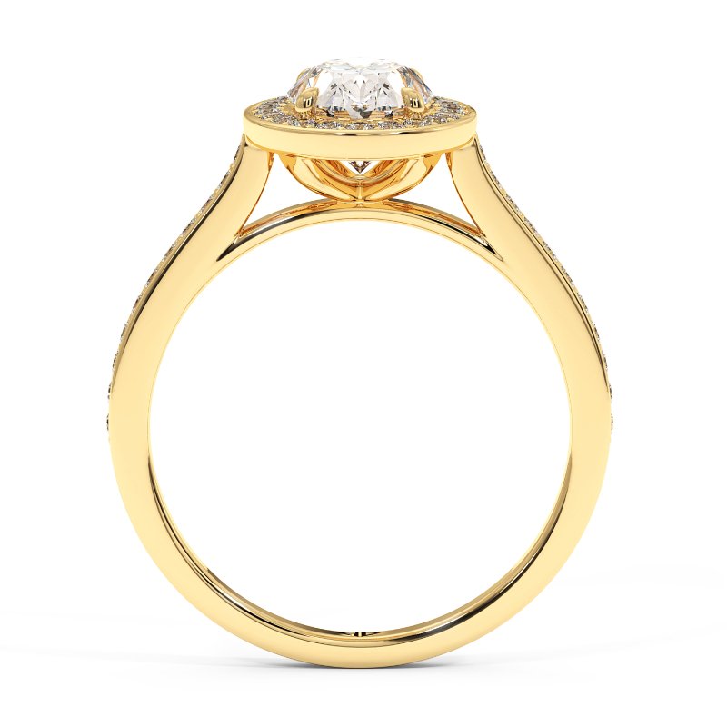 18K Yellow Gold Lucia Halo Engagement Ring