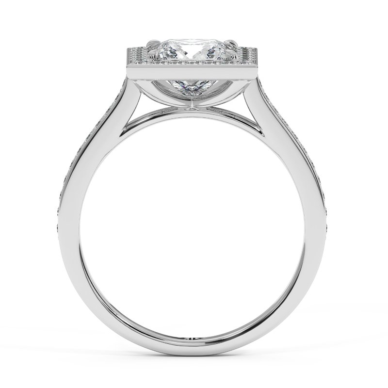 18K White Gold Lucia Halo Engagement Ring