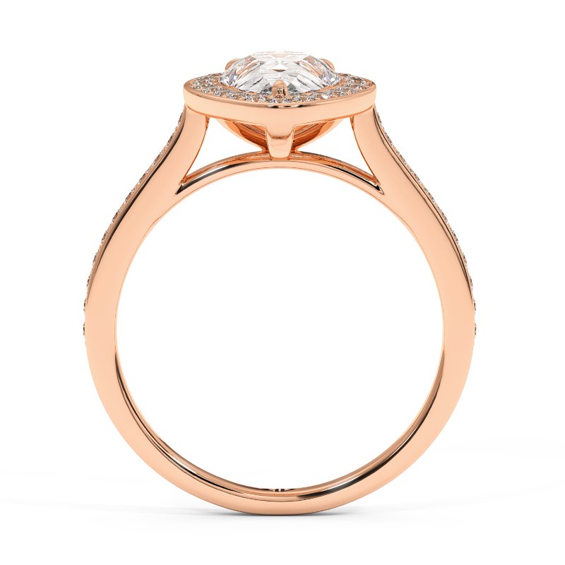 18K Rose Gold Lucia Halo Engagement Ring