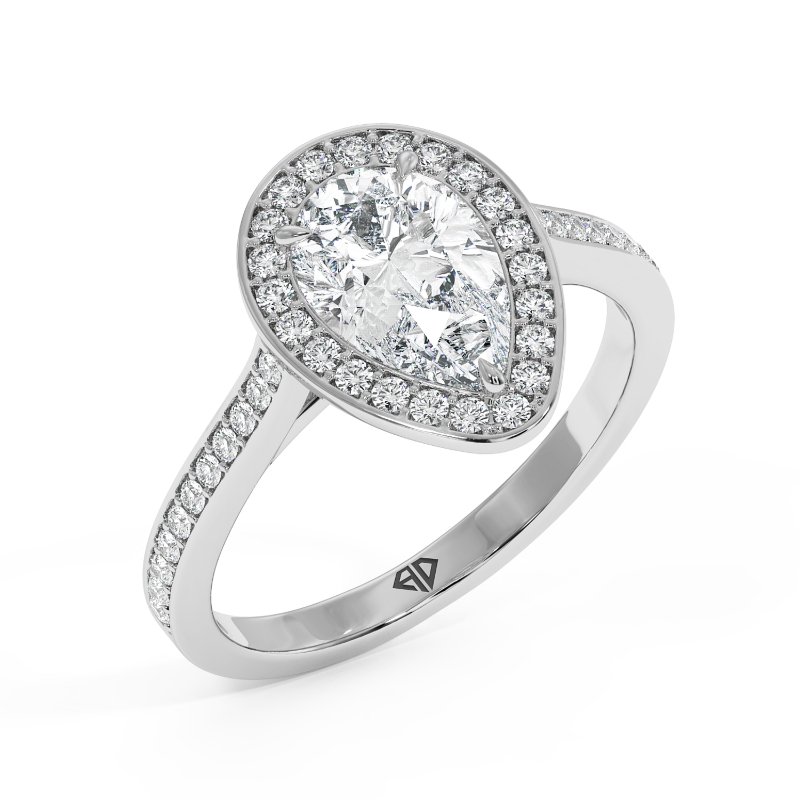 Platinum Lucia Halo Engagement Ring