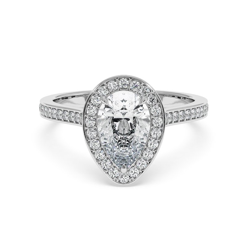 Platinum Lucia Halo Engagement Ring