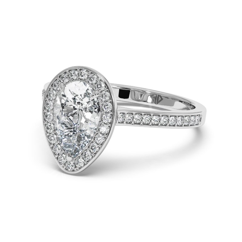Platinum Lucia Halo Engagement Ring