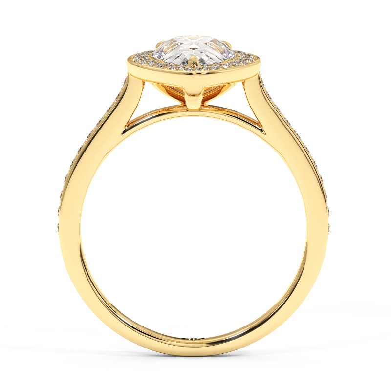 18K Yellow Gold Lucia Halo Engagement Ring