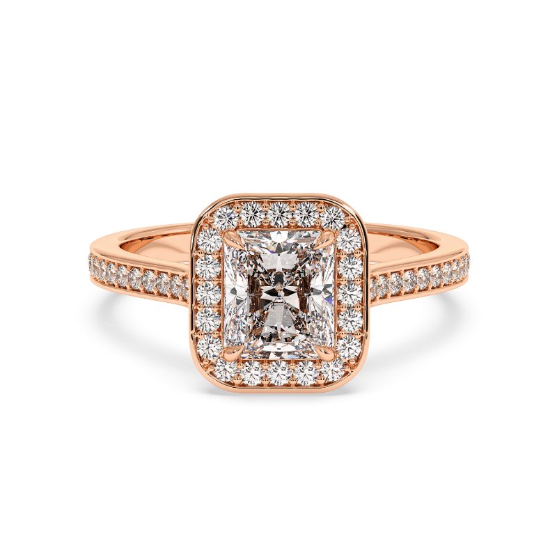 18K Rose Gold Lucia Halo Engagement Ring