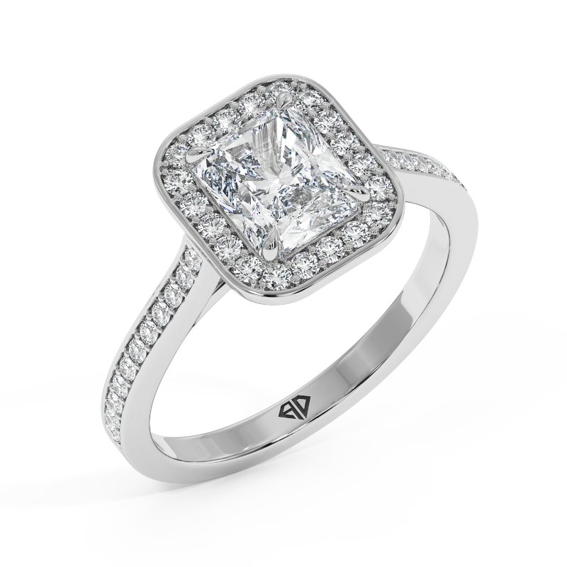 Platinum Lucia Halo Engagement Ring