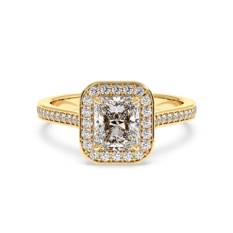 18K Yellow Gold Lucia Halo Engagement Ring