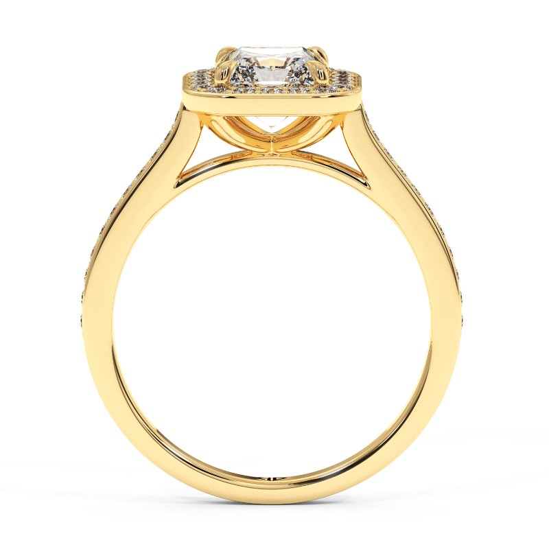 18K Yellow Gold Lucia Halo Engagement Ring