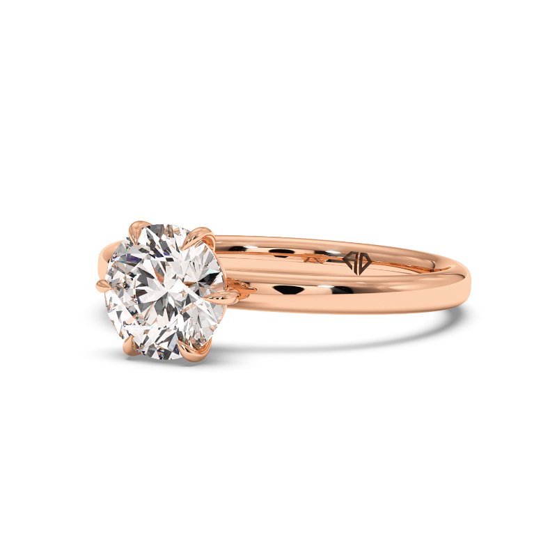 18K Rose Gold Octavia Diamond Solitaire Ring