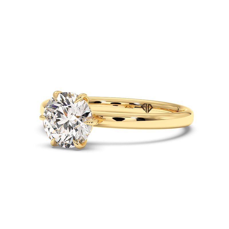 18K Yellow Gold Octavia Diamond Solitaire Ring