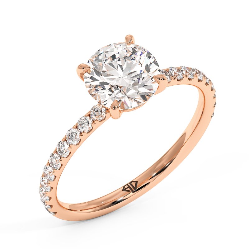 18K Rose Gold Auriella Diamond Shoulder Engagement Ring