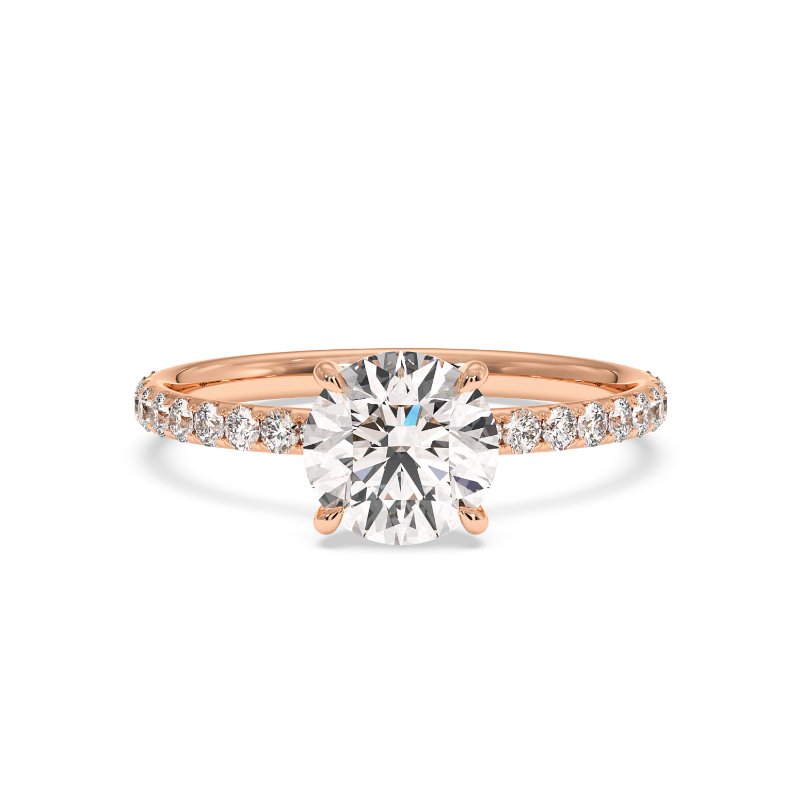 18K Rose Gold Auriella Diamond Shoulder Engagement Ring