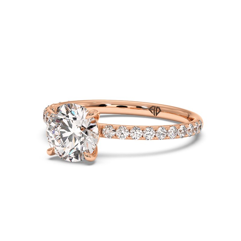 18K Rose Gold Auriella Diamond Shoulder Engagement Ring