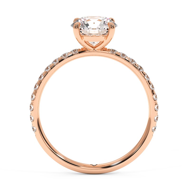 18K Rose Gold Auriella Diamond Shoulder Engagement Ring