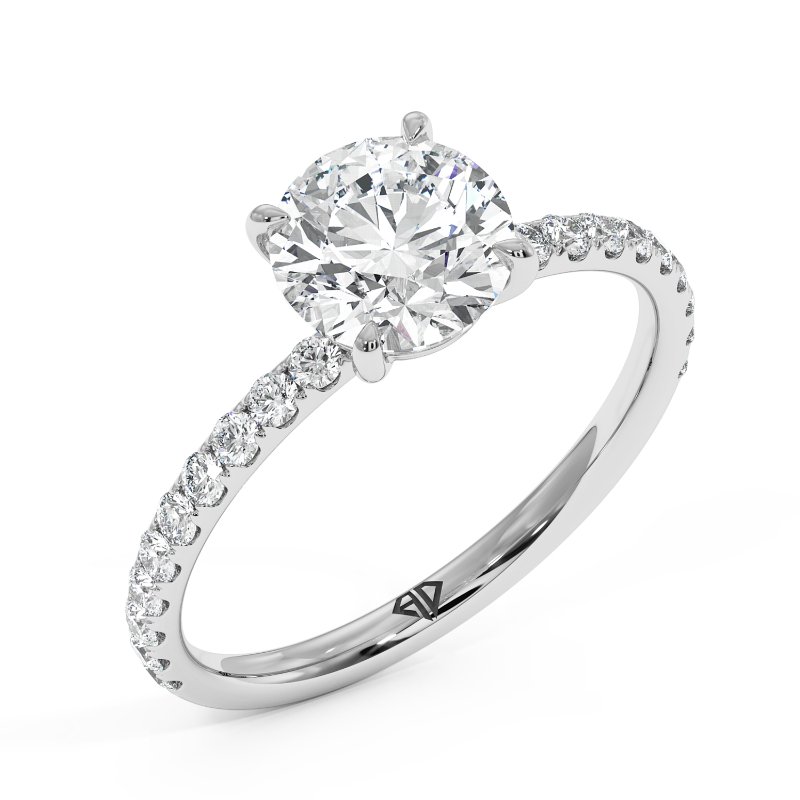 18K White Gold Auriella Diamond Shoulder Engagement Ring