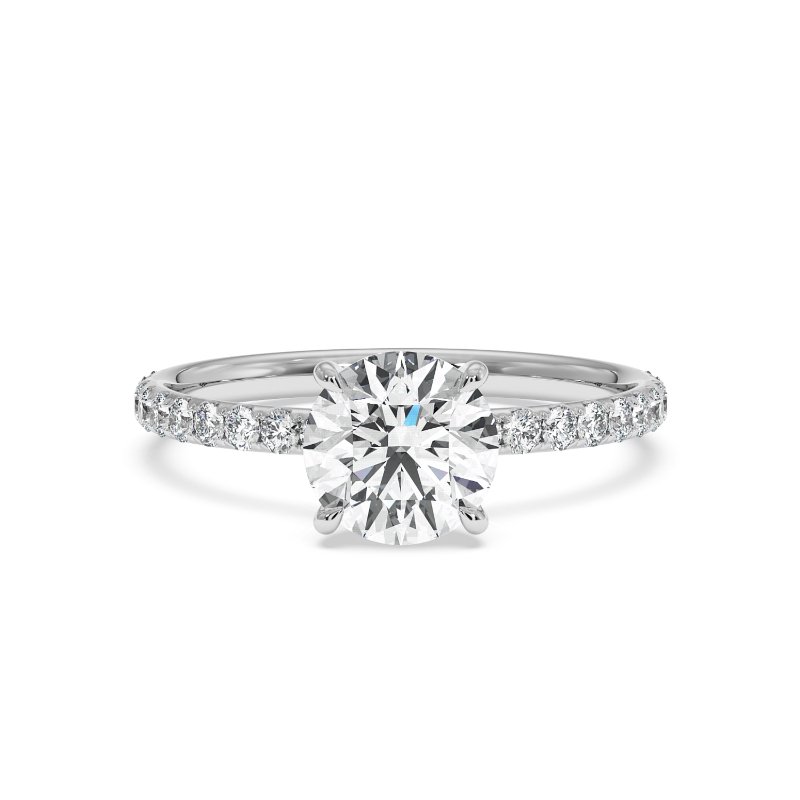18K White Gold Auriella Diamond Shoulder Engagement Ring