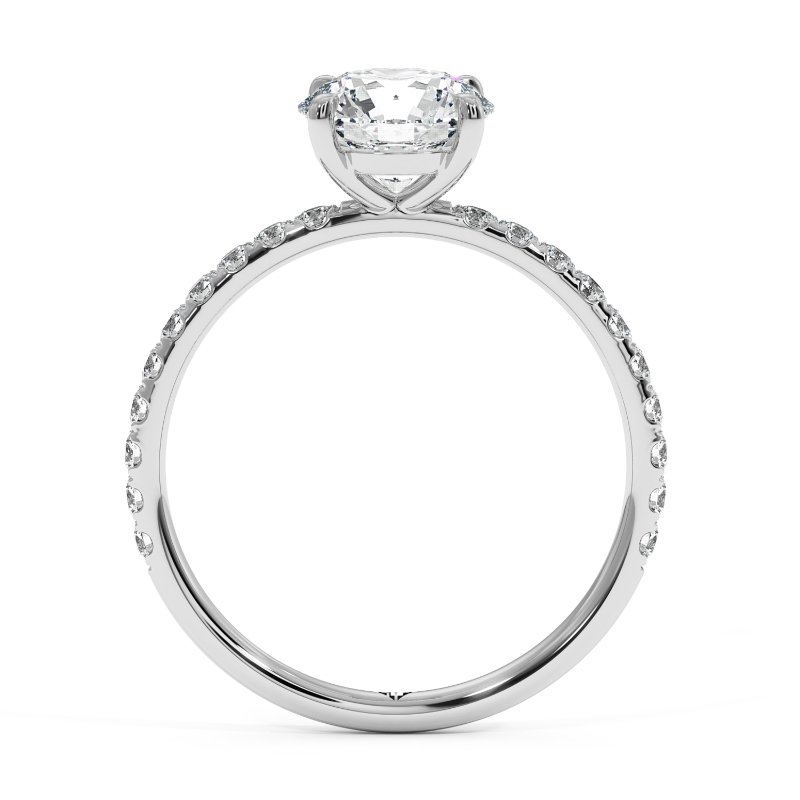 18K White Gold Auriella Diamond Shoulder Engagement Ring