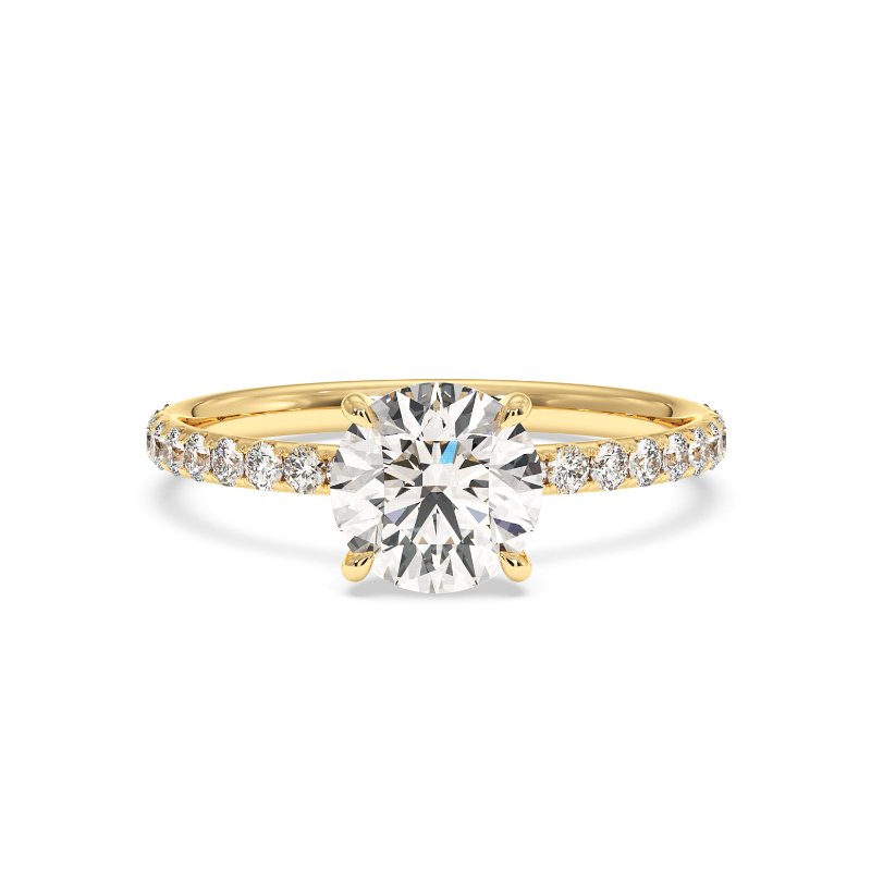 18K Yellow Gold Auriella Diamond Shoulder Engagement Ring