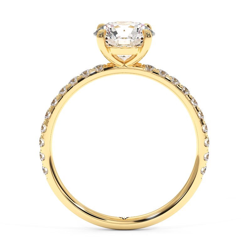 18K Yellow Gold Auriella Diamond Shoulder Engagement Ring