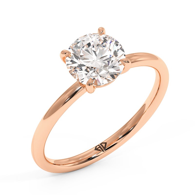 18K Rose Gold Sara Diamond Solitaire Engagement Ring