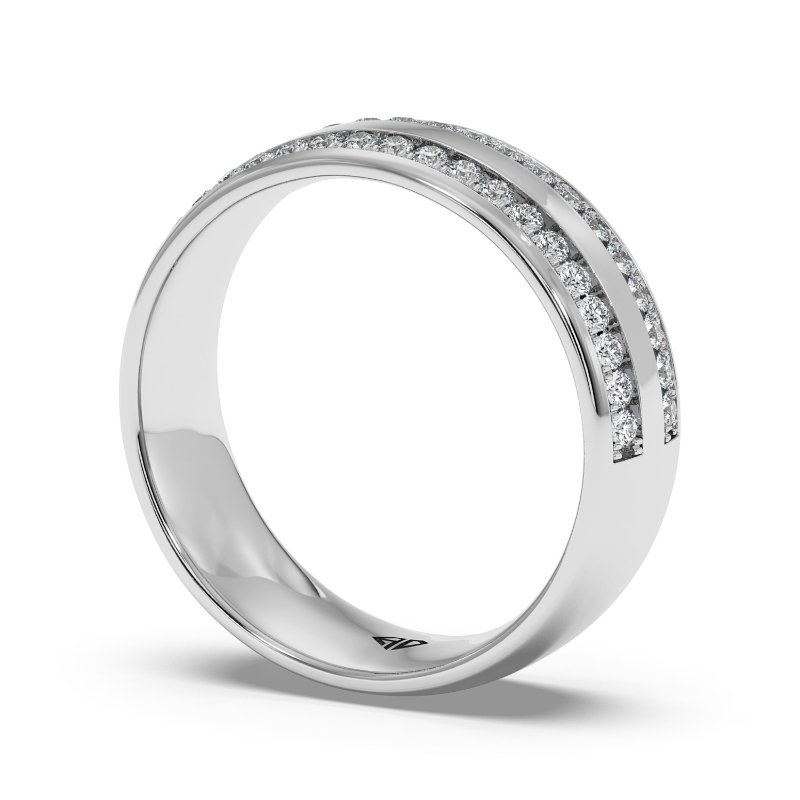 18K White Gold Hercules Diamond Wedding Band