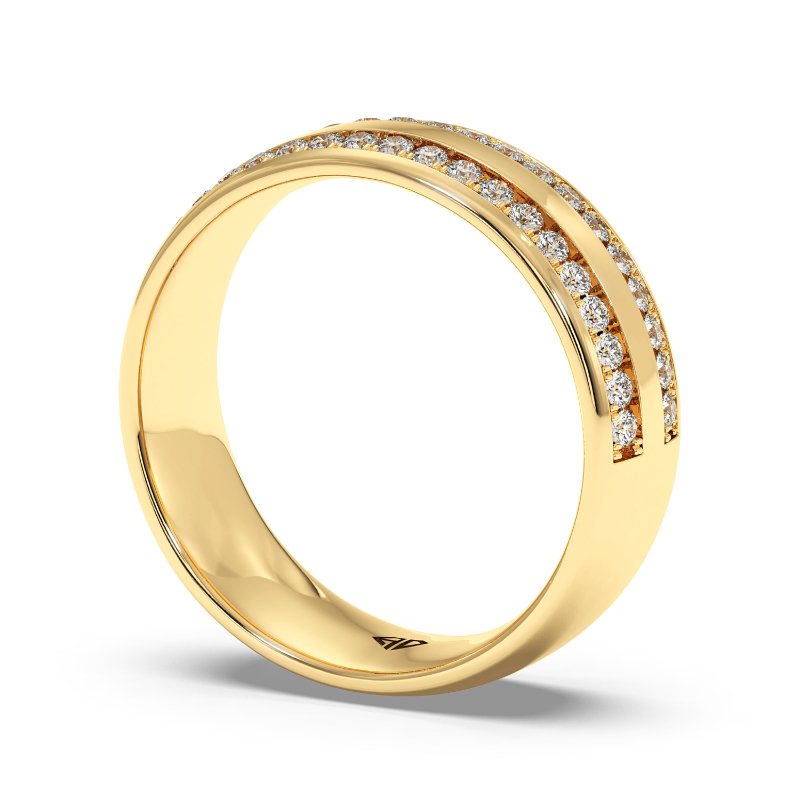 18K Yellow Gold Hercules Diamond Wedding Band