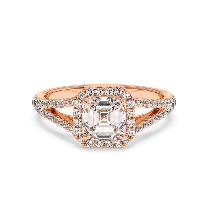 18K Rose Gold Odessa Halo Engagement Ring