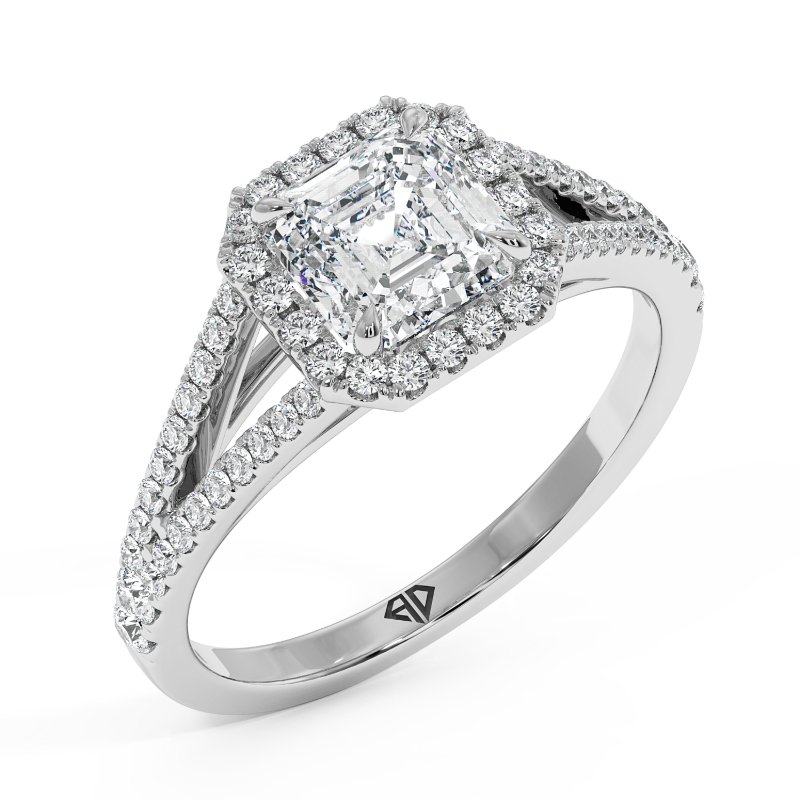 18K White Gold Odessa Halo Engagement Ring