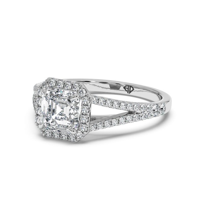 18K White Gold Odessa Halo Engagement Ring