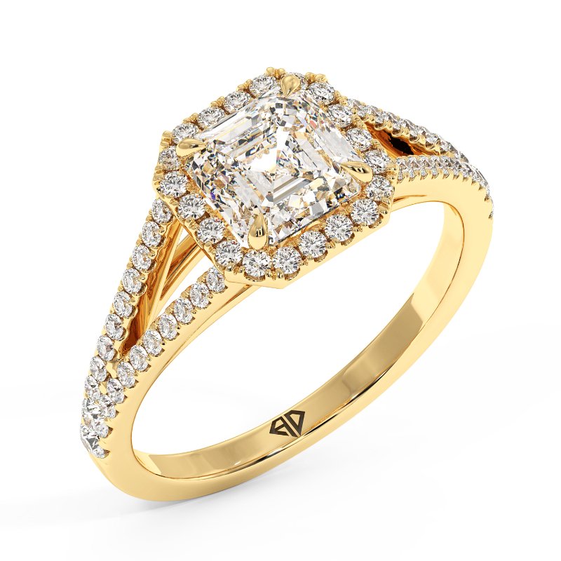 18K Yellow Gold Odessa Halo Engagement Ring
