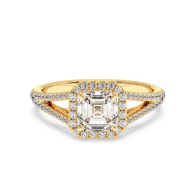 18K Yellow Gold Odessa Halo Engagement Ring
