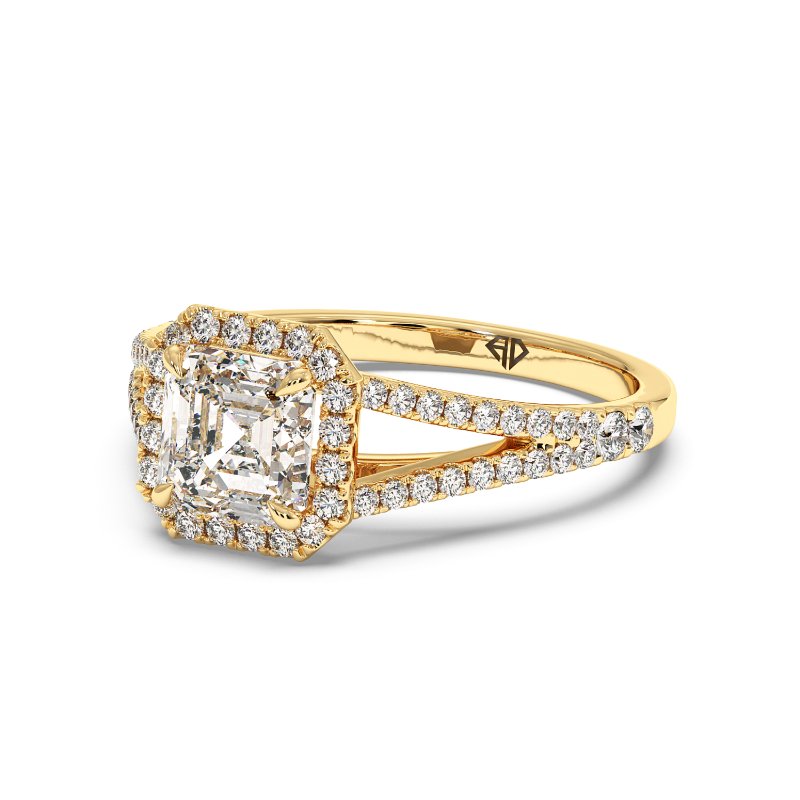 18K Yellow Gold Odessa Halo Engagement Ring