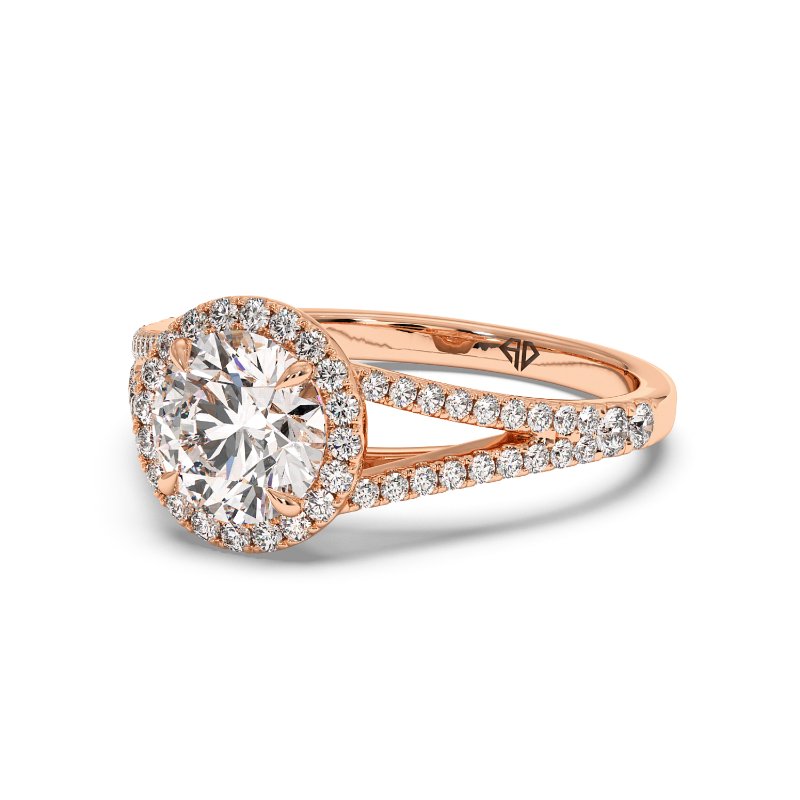 18K Rose Gold Odessa Halo Engagement Ring