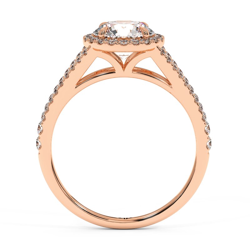 18K Rose Gold Odessa Halo Engagement Ring