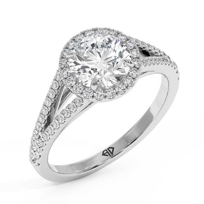 Platinum Odessa Halo Engagement Ring
