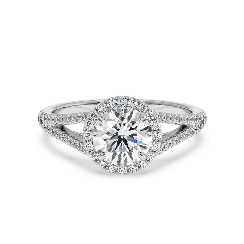 18K White Gold Odessa Halo Engagement Ring