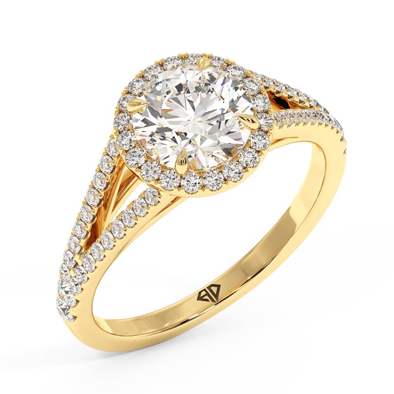 18K Yellow Gold Odessa Halo Engagement Ring