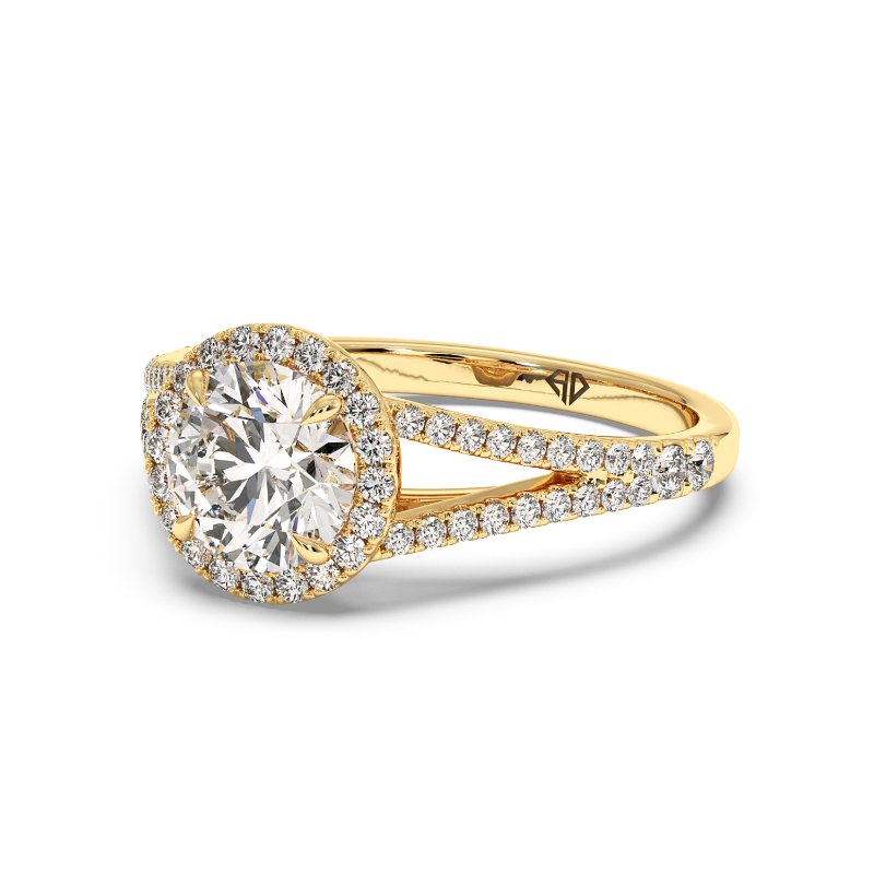 18K Yellow Gold Odessa Halo Engagement Ring