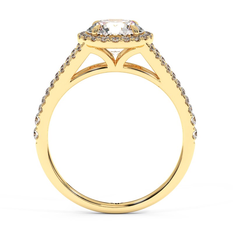 18K Yellow Gold Odessa Halo Engagement Ring