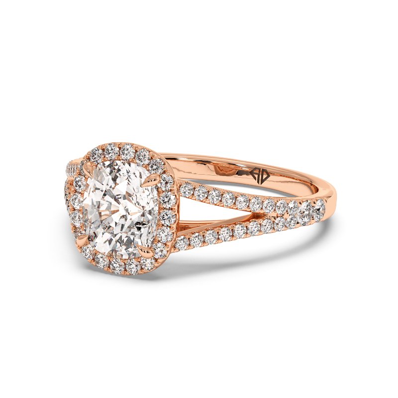 18K Rose Gold Odessa Halo Engagement Ring