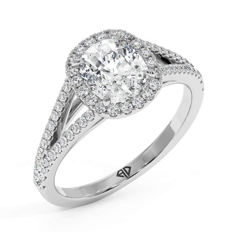 Platinum Odessa Halo Engagement Ring