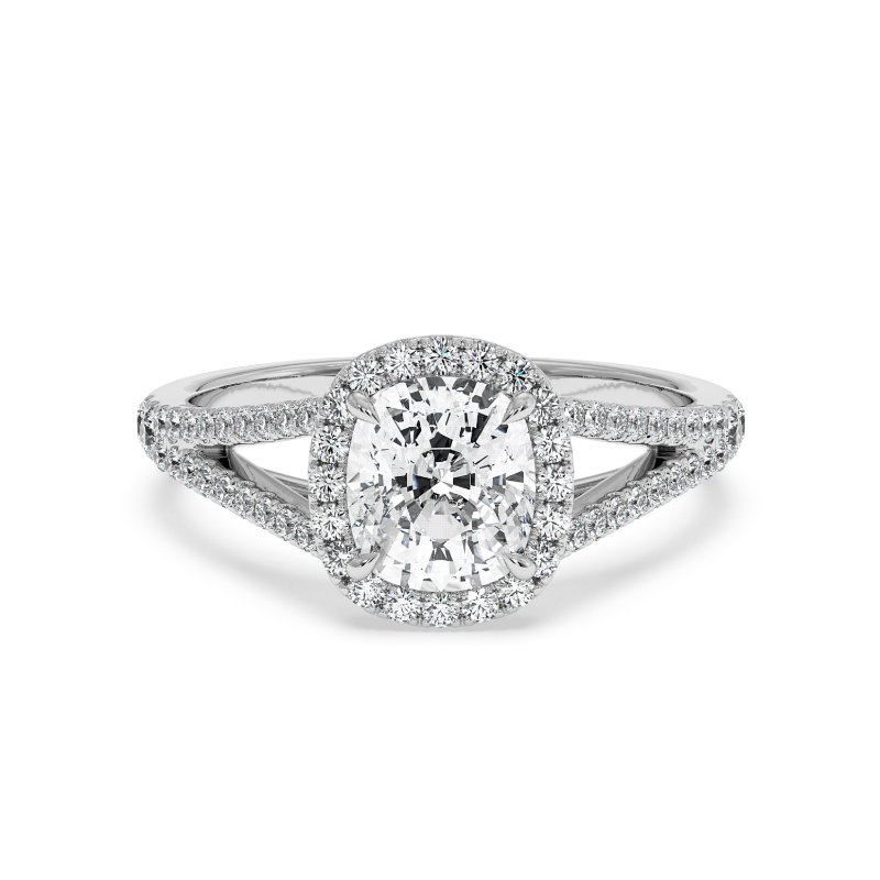 Platinum Odessa Halo Engagement Ring