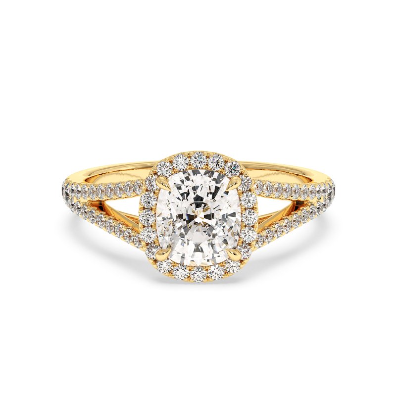 18K Yellow Gold Odessa Halo Engagement Ring