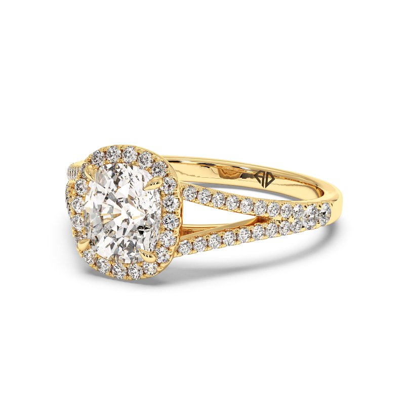 18K Yellow Gold Odessa Halo Engagement Ring