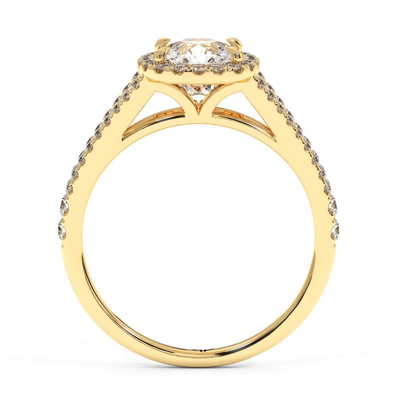18K Yellow Gold Odessa Halo Engagement Ring