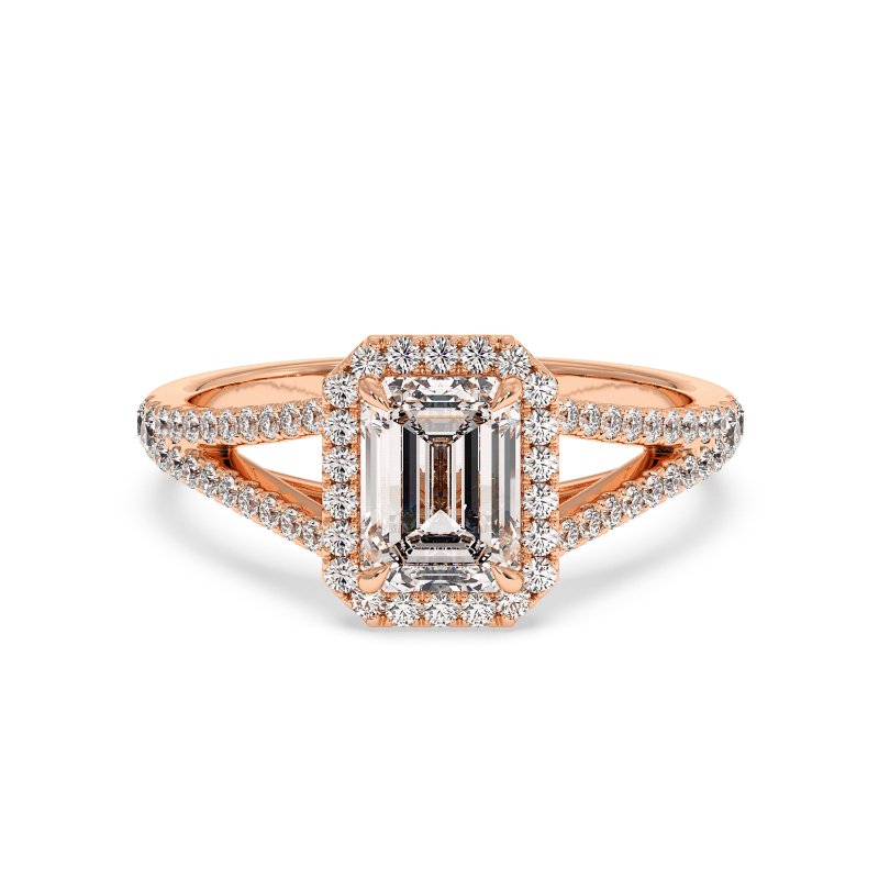 18K Rose Gold Odessa Halo Engagement Ring