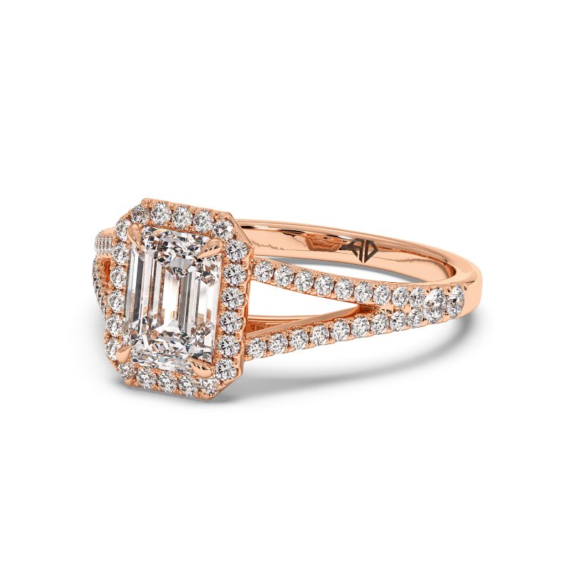 18K Rose Gold Odessa Halo Engagement Ring