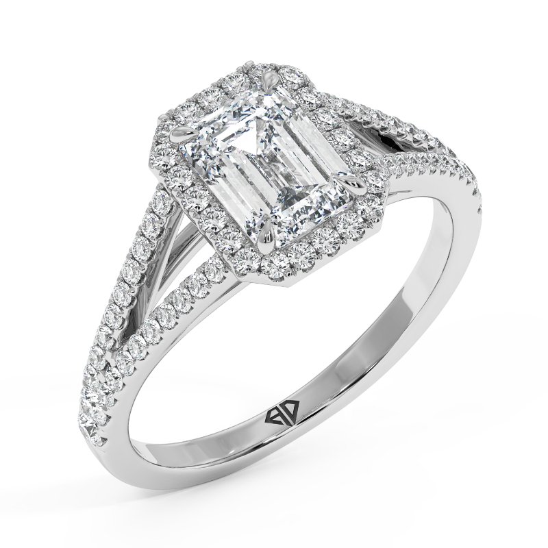 Platinum Odessa Halo Engagement Ring