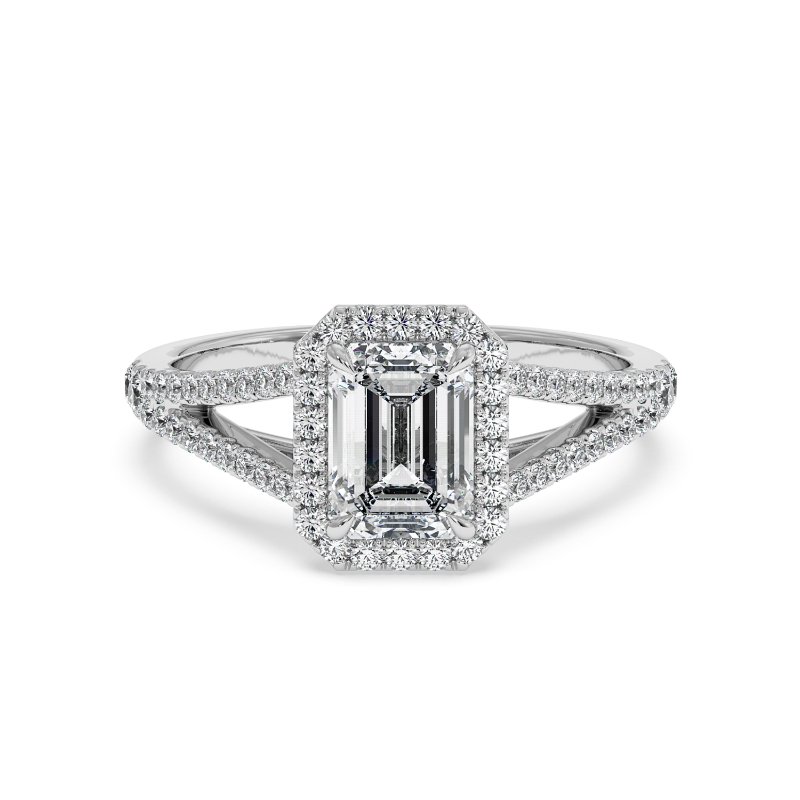 Platinum Odessa Halo Engagement Ring
