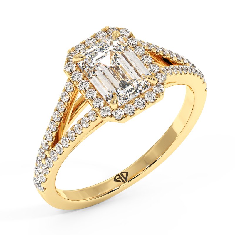 18K Yellow Gold Odessa Halo Engagement Ring